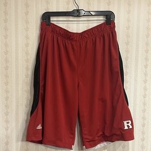 Adidas Men's Red and Black Athletic Shorts